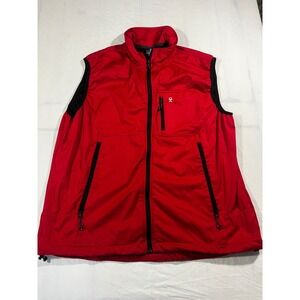 Little Donkey Andy Mens XXL 2XL Red Performance Vest Full Zip Zip Pockets